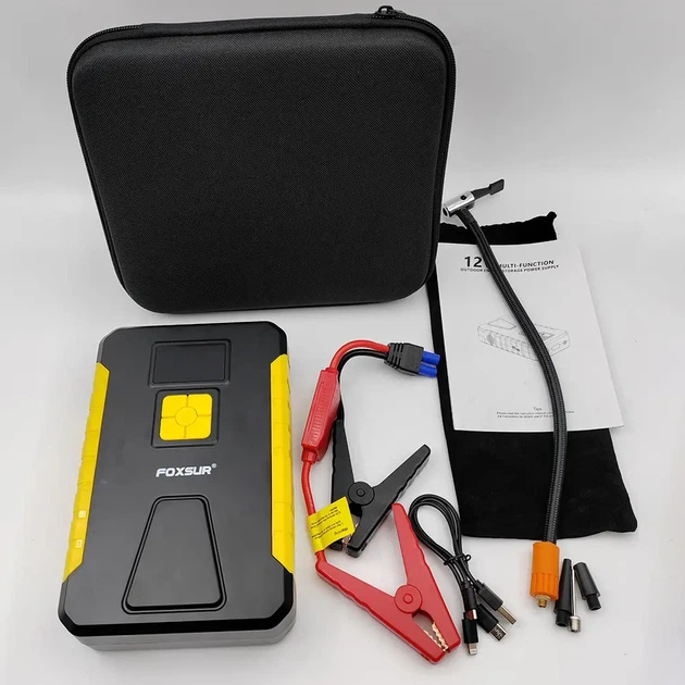 Пусковое устройство бустер Foxsur Car Jump starter FJS-950 800А 12В 2в1 + компрессор - Фото 3 Пусковое устройство бустер Foxsur Car Jump starter FJS-950 800А 12В 2в1 + компрессор - изображение 3