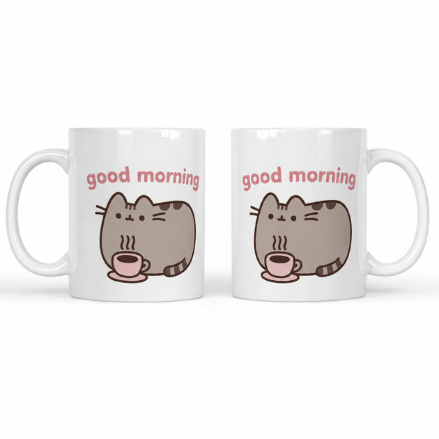 Чашка кот Пушин Pusheen The Cat с надписью Good Morning 330 мл - изображение 2