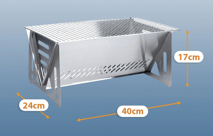 Grill węglowy Vilde 489384 składany stalowy 40 x 24 x 17 cm (5900670121355) - obraz 5