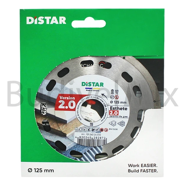 Диск алмазний відрізний DiStar 1A1R Esthete 2.0 125x1,1/0,9x6x22,23 мм суцільний - Фото 1 Диск алмазний відрізний DiStar 1A1R Esthete 2.0 125x1,1/0,9x6x22,23 мм суцільний - изображение 1