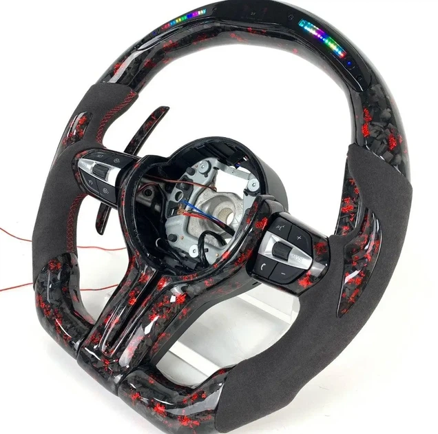 Кований Карбон Колір Червоний M Кермо + Led Екран BMW F20 F21 F22 F23 F30 F31 F32 F33 F36 X3 F25 F26 F15 F16 Руль - зображення 3