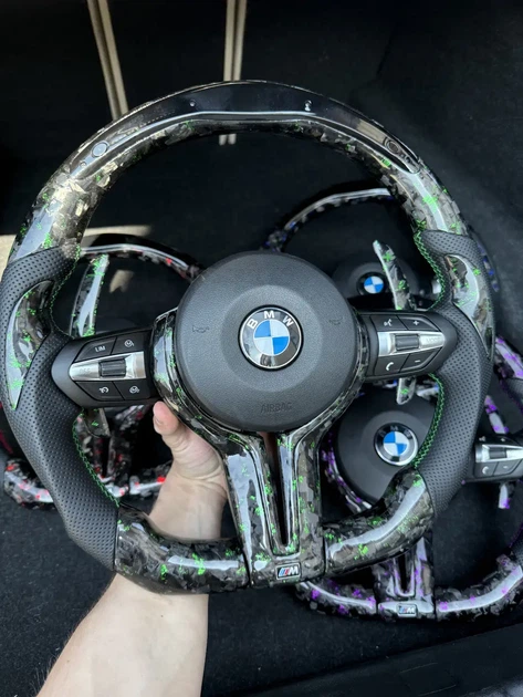Кованый Карбон Цвет Зелёный M Руль + Led Экран BMW F20 F21 F22 F23 F30 F31 F32 F33 F36 X3 F25 F26 F15 F16 Руль - изображение 2
