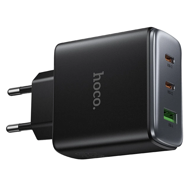 Мережевий зарядний пристрій Hoco C160A Upgrade PD65W+QC3.0 (1USB-A/2C) Black - Фото 3 Мережевий зарядний пристрій Hoco C160A Upgrade PD65W+QC3.0 (1USB-A/2C) Black - изображение 3