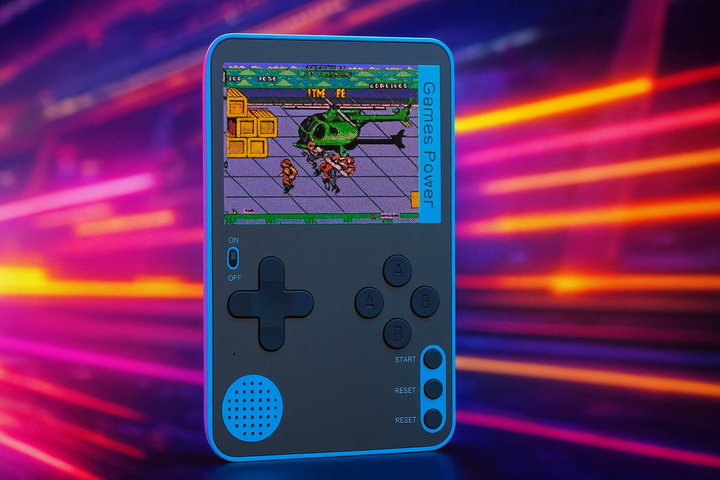 Портативная игровая консоль K10 2.4" 500 встроенных 8-bit игр синяя ретро приставка с цветным LCD экраном - изображение 5