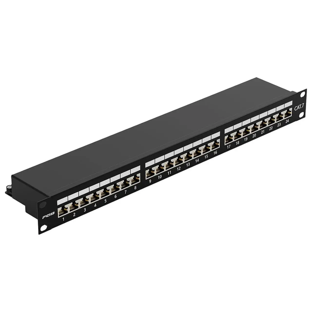 Патч-панель FGB CAT7 24 порта RJ45 1U 19", экранированная Patch Panel, 10Gbps, LSA+, для серверного шкафа - изображение 2