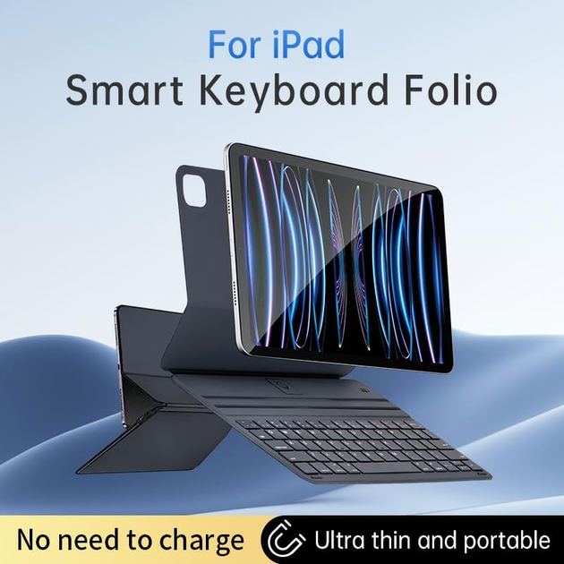Чехол клавиатура для iPad Pro 12.9" (3-6 пок) и iPad Air 13" (2024) Magnetic Bluetooth Folio, Серый Space Grey - изображение 4