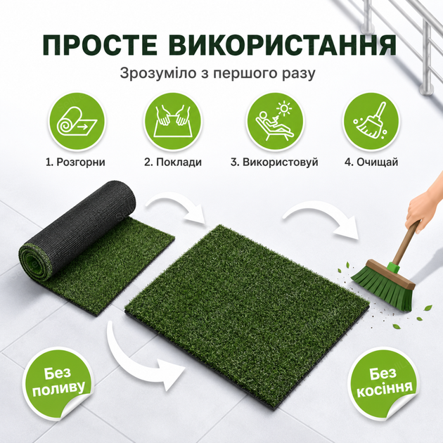 Искусственная трава AgroStar высота 8мм 2х25м для балкона террасы декоративный газон полипропилен UV защита - изображение 7