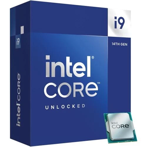 Процесор Intel Core i9 (LGA1700) i9-14900K, Box, 24x3.2 ГГц (Turbo Boost 6.0 ГГц, 32 потоки), UHD Graphics 770, L3 36Мб, Raptor Lake, 10 нм, TDP 125 Вт, розблокований множник, система охолодження в комплекті не йде (BX8071514900K) - Фото 1 Процесор Intel Core i9 (LGA1700) i9-14900K, Box, 24x3.2 ГГц (Turbo Boost 6.0 ГГц, 32 потоки), UHD Graphics 770, L3 36Мб, Raptor Lake, 10 нм, TDP 125 Вт, розблокований множник, система охолодження в комплекті не йде (BX8071514900K) - изображение 1