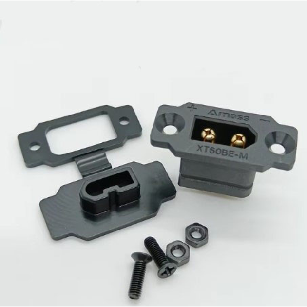 Роз'єм конектор Amass XT60BE-M + Cover чорний - Фото 1 Роз'єм конектор Amass XT60BE-M + Cover чорний - зображення 1