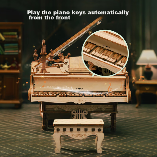 Конструктор ROKR Magic Piano Фортепіано з музичною скринькою 223 деталі - Фото 5 Конструктор ROKR Magic Piano Фортепіано з музичною скринькою 223 деталі - зображення 5