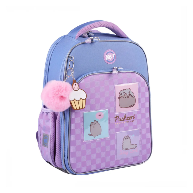 Рюкзак школьный каркасный для девочки 1-4 класс YES Pusheen Пушин Playful S-78 (Yes 559864) голубой сиреневый - Фото 3 Рюкзак школьный каркасный для девочки 1-4 класс YES Pusheen Пушин Playful S-78 (Yes 559864) голубой сиреневый - изображение 3