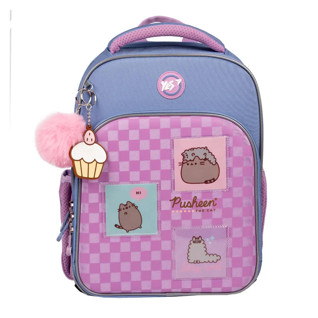 Рюкзак школьный каркасный для девочки 1-4 класс YES Pusheen Пушин Playful S-78 (Yes 559864) голубой сиреневый - Фото 4 Рюкзак школьный каркасный для девочки 1-4 класс YES Pusheen Пушин Playful S-78 (Yes 559864) голубой сиреневый - изображение 4