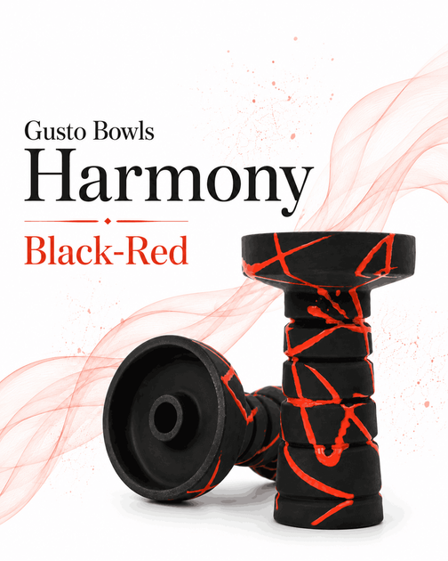 Чаша Gusto Bowls Harmony Black-Red кальянная из глины черно-красная фанел 10.5см - Фото 1 Чаша Gusto Bowls Harmony Black-Red кальянная из глины черно-красная фанел 10.5см - изображение 1