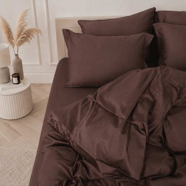 Комплект постельного белья MirSon Двуспальный 175х210 см 0210 Cacao Active Satin Premium (2200013489467) - Фото 3 Комплект постельного белья MirSon Двуспальный 175х210 см 0210 Cacao Active Satin Premium (2200013489467) - изображение 3