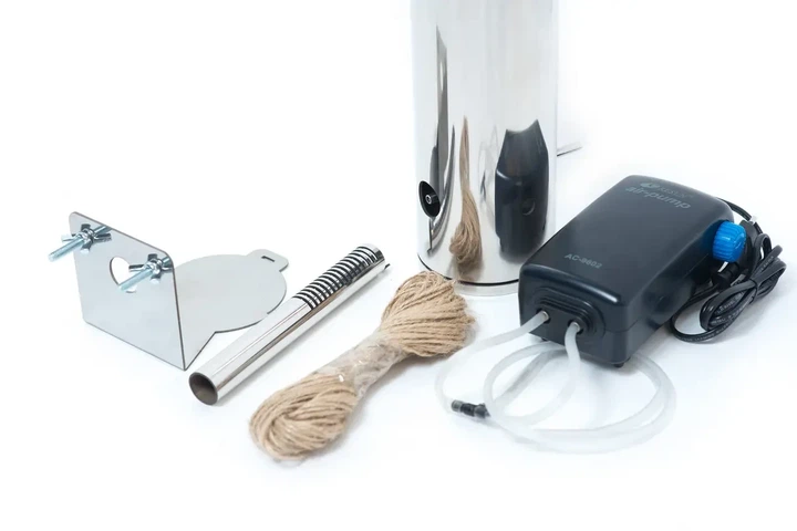 Домашня коптильня SmokeHouse Kit M Original для гарячого та холодного копчення з термометром і гідрозатвором, два рівні розміщення продуктів, завантаження до 5 кг, сталева прямокутна конструкція - зображення 7