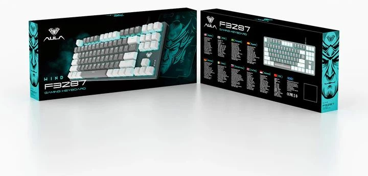 Клавиатура Aula F3287 Keycap KRGD Blue USB Eng/Ukr Серо-белая - изображение 4