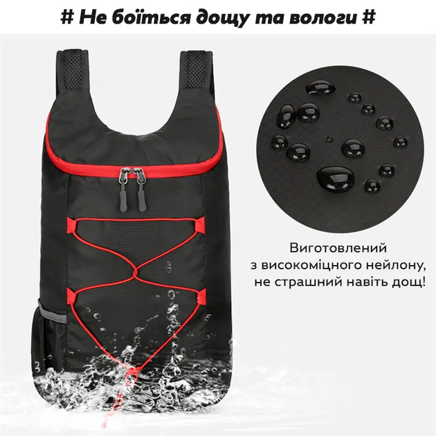 Лёгкий складной рюкзак Vanaheimr 10 л TH-10 чёрный - изображение 4