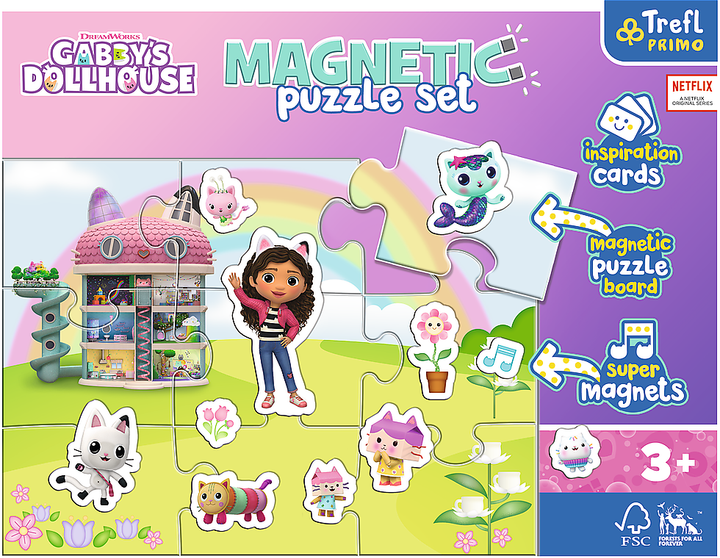 Пазл магнитный Trefl Gabbys Dollhouse - Мир Габи 12 элементов (5900511933833) - изображение 4