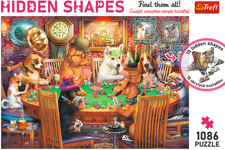 Puzzle Trefl Hidden Shapes Wieczór gier 1086 elementów (5900511107494) - obraz 3