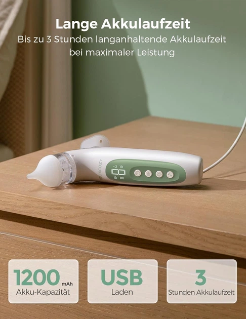 Електричний назальний аспіратор Momcozy BN007 BreezyClear 2 в 1 для дітей з функцією розпилення, 65 кПа, 4 режими, портативний - Фото 7 Електричний назальний аспіратор Momcozy BN007 BreezyClear 2 в 1 для дітей з функцією розпилення, 65 кПа, 4 режими, портативний - изображение 7