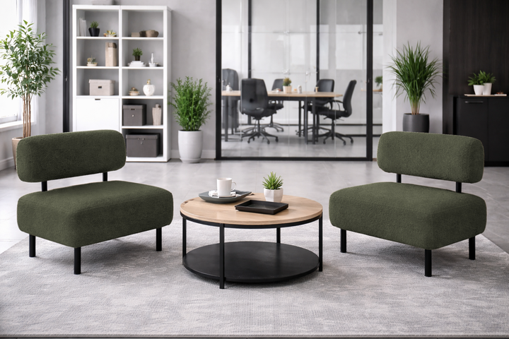Диван компактный Tobi Sho Люмо для офиса, гостиной, студии, салона, 1000х540х750, букле Alpaca Оливковый/37 - изображение 2
