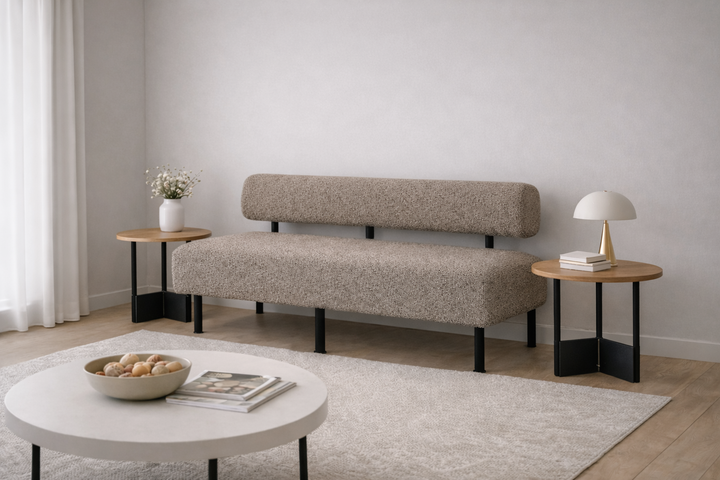 Диван компактный Tobi Sho Люмо для офиса, гостиной, студии, салона, 1800х540х750 букле Alpaca Кофейный/20 - изображение 3