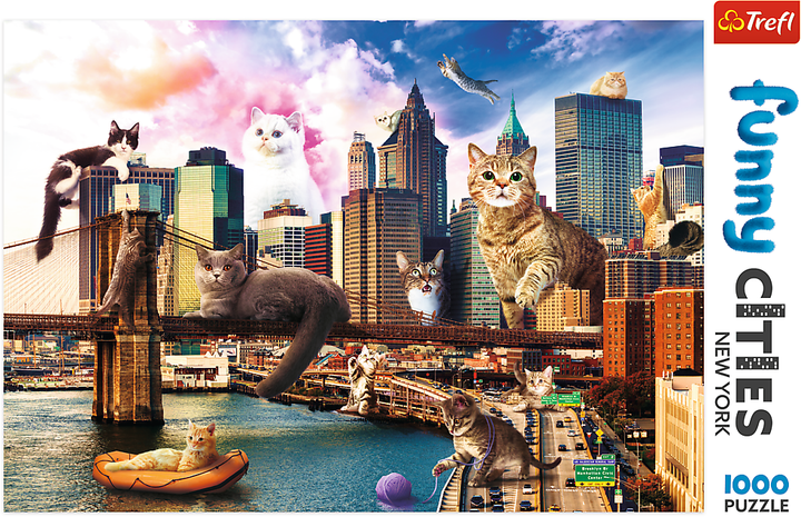Puzzle Trefl Funny Cities Koty w Nowym Jorku 1000 elementów (5900511105957) - obraz 3