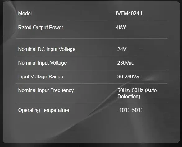 Гибридный инвертор Felicity Solar IVEM4024-II 4 кВт 24В MPPT чистая синусоида Wi-Fi для солнечных панелей и LiFePO4/AGM/GEL аккумуляторов - изображение 4