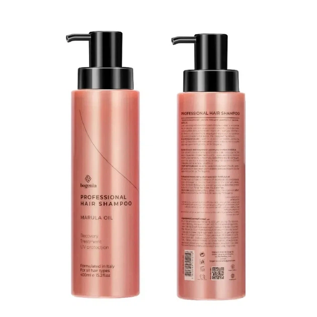 Шампунь Bogenia Marula Oil BG403 №001 профессиональный увлажняющий для сухих и поврежденных волос с маслом марулы 400 мл - изображение 2
