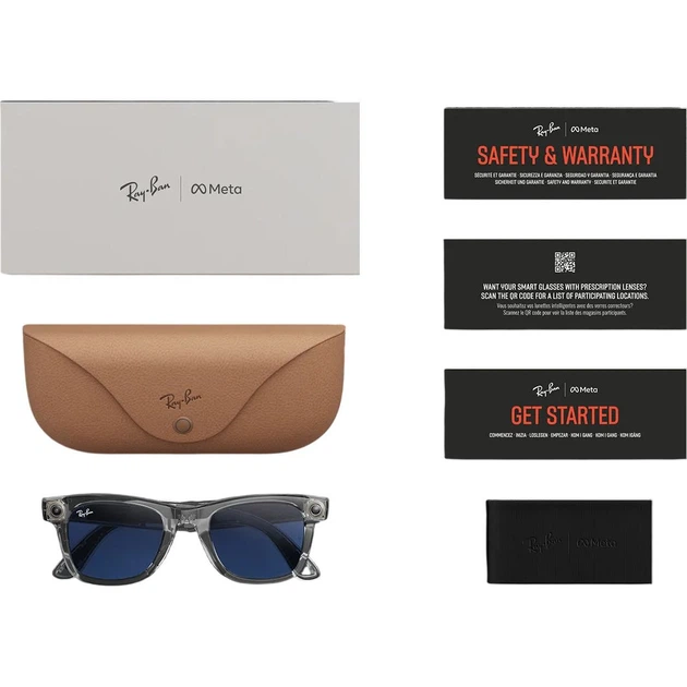 Смарт-очки Ray-Ban Meta Wayfarer Gen 2 Large Shiny Transparent Grey Frame/Clear to Sapphire Transitions Lens (RW4012 6840MF 53-22) [172171] - изображение 11