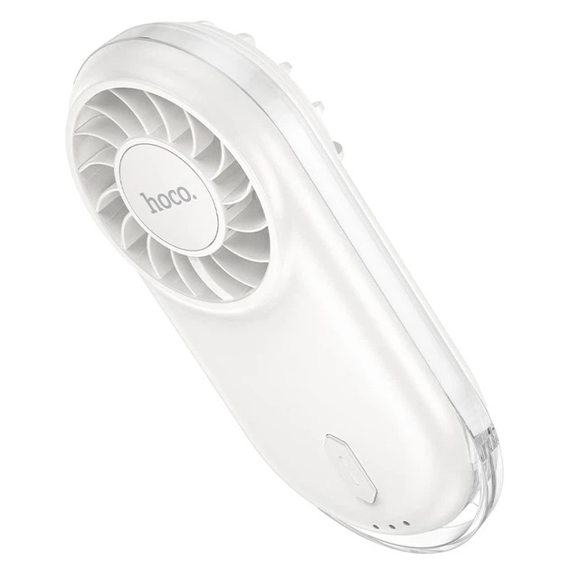 Портативний міні вентилятор Hoco HX611 ultra-thin pocket fan 3 Levels Milky white - изображение 4