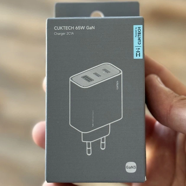 Сетевое зарядное устройство CUKTECH 65W GaN 2C1A Grey (AD653CEU) [171982] - изображение 4