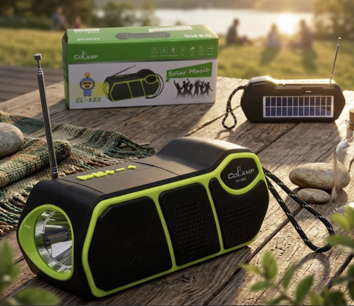 Фонарь переносной многофункциональный CCLAMP CL-823 с солнечной панелью FM+Bluetooth+PowerBank 1500 mAh - Фото 1 Фонарь переносной многофункциональный CCLAMP CL-823 с солнечной панелью FM+Bluetooth+PowerBank 1500 mAh - изображение 1