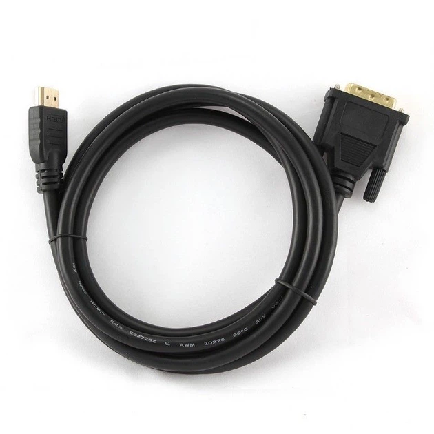 Кабель Cablexpert HDMI - DVI V 1.4 (M/M), 1.8 м, чорний пакет (CC-HDMI-DVI-6) - Фото 3 Кабель Cablexpert HDMI - DVI V 1.4 (M/M), 1.8 м, чорний пакет (CC-HDMI-DVI-6) - изображение 3