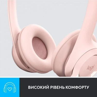 Навушники Logitech H390 USB Rose (981-001281) - Фото 7 Навушники Logitech H390 USB Rose (981-001281) - зображення 7
