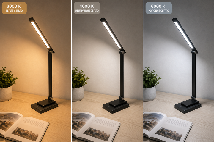 Настольная LED лампа на аккумуляторе Євросвітло Ridy-10-2-PWR 10 Вт черная (58310) - Фото 3 Настольная LED лампа на аккумуляторе Євросвітло Ridy-10-2-PWR 10 Вт черная (58310) - изображение 3