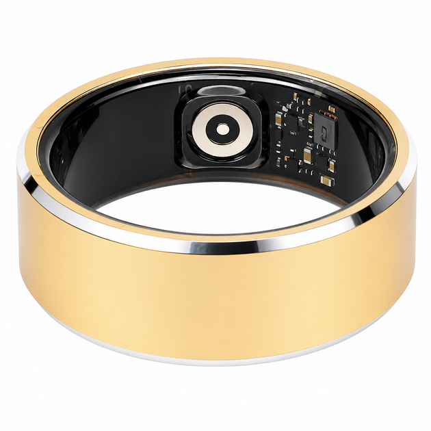 Умное кольцо Smart Ring IP68 для мониторинга здоровья и активности, фитнес-трекер Bluetooth для Android и iOS, золотое, размер 10 - изображение 3