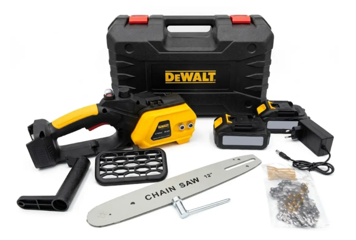 Аккумуляторная цепная пила для дачи и сада в кейсе DeWalt DCCS620 Электрическая пилка для обрезки веток и кустов шина 30см Универсальная электропила с дополнительной батареей 36V/5Ah - изображение 2