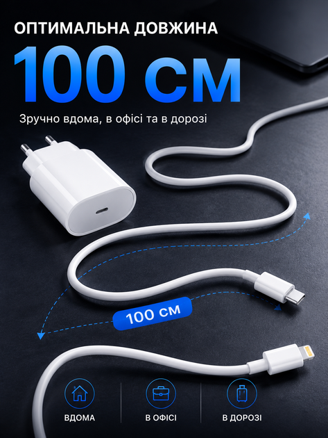 Комплект быстрой зарядки 20W для телефона Apple iPhone type-c to lightning 7 8 X 11 12 13 14 pro max plus mini iPad адаптер сетевое зарядное устройство блок тайпси лайтнинг usb-c power adapter быстрая зарядка айфон айпад кабель лайтинг тайп-с 1м - Фото 6 Комплект быстрой зарядки 20W для телефона Apple iPhone type-c to lightning 7 8 X 11 12 13 14 pro max plus mini iPad адаптер сетевое зарядное устройство блок тайпси лайтнинг usb-c power adapter быстрая зарядка айфон айпад кабель лайтинг тайп-с 1м - изображение 6