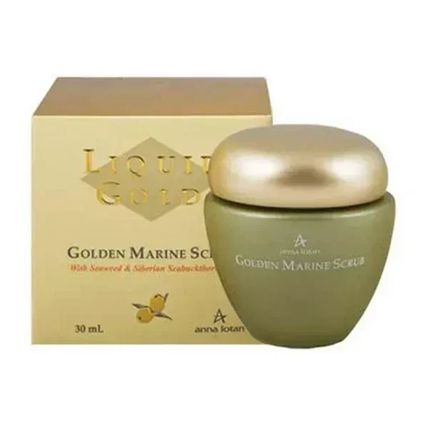 Золотий пілінг із морськими водоростями Liquid Gold Golden Marine Scrub Anna Lotan 30 мл (AL148) - Фото 2 Золотий пілінг із морськими водоростями Liquid Gold Golden Marine Scrub Anna Lotan 30 мл (AL148) - зображення 2