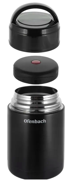 Термос 0.8л двойная стенка для походов черный Ofenbach MC-3489 - зображення 3