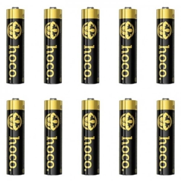 Набор мизинчиковых алкалиновых батареек HOCO JA2 High Energy Alkaline Battery AAA LR03 1.5V 10 шт Черная - изображение 4