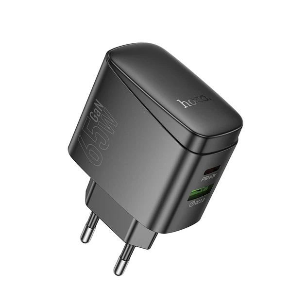 Мережевий зарядний пристрій HOCO CS63A Bright PD65W (1A1C) charger (EU) Black - Фото 5 Мережевий зарядний пристрій HOCO CS63A Bright PD65W (1A1C) charger (EU) Black - зображення 5