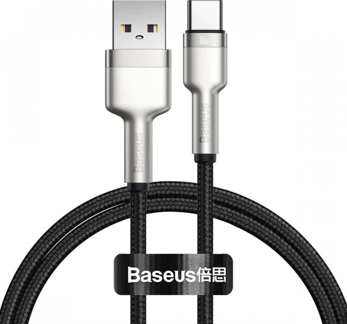 Кабель Baseus Cafule Series Metal Data Cable USB to Type-C 66W 1m Black - Фото 1 Кабель Baseus Cafule Series Metal Data Cable USB to Type-C 66W 1m Black - зображення 1
