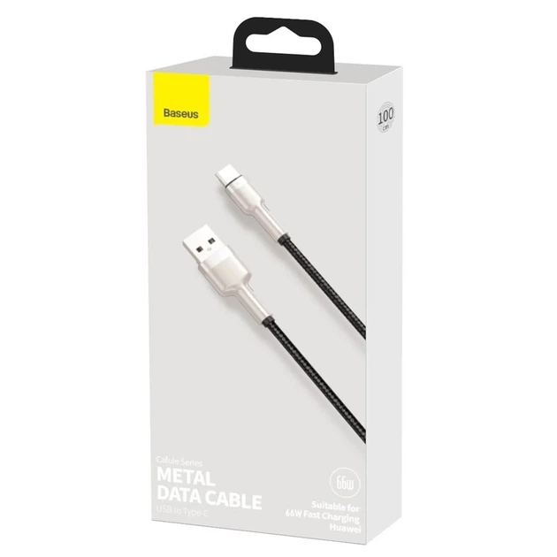 Кабель Baseus Cafule Series Metal Data Cable USB to Type-C 66W 1m Black - Фото 2 Кабель Baseus Cafule Series Metal Data Cable USB to Type-C 66W 1m Black - зображення 2