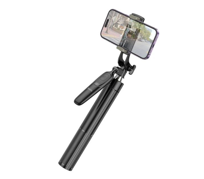 Селфи-палка монопод 2 в 1 HOCO K19 Ultra High wireless selfie stick 1.57 м с беспроводным Bluetooth-пультом Черный - изображение 4