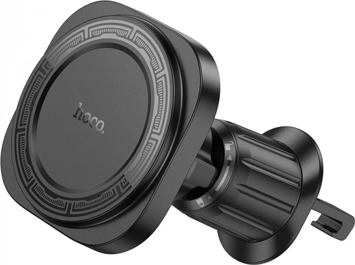 Магнитный автодержатель для телефона HOCO H28 Rainbow ring magnetic car holder в дефлектор с усиленным винтовым зажимом и вращением на 360° Черный - изображение 3
