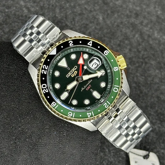 Мужские часы Seiko 5 Sports GMT SSK050K1 "Forest Green Sunrise" Limited Edition - изображение 2