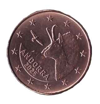 Набір з двох монет Андорра 1 та 5 євроцентів 2025 UNC - изображение 4