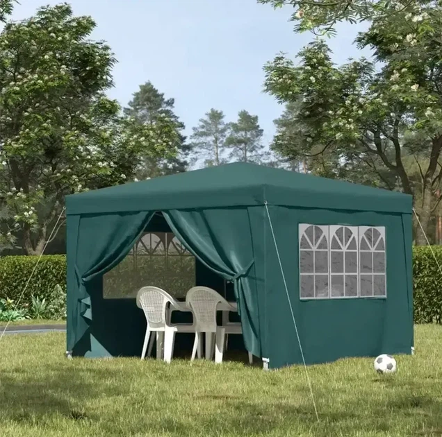 Садова альтанка Gordon 3×4 м 12 м² з 4 стінками зелений розбірний павільйон для відпочинку (G1251) - изображение 3